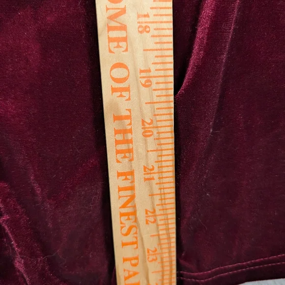 Kara and Kate Velvet Burgundy Button Down Small Shirt - Picture 7 of 10